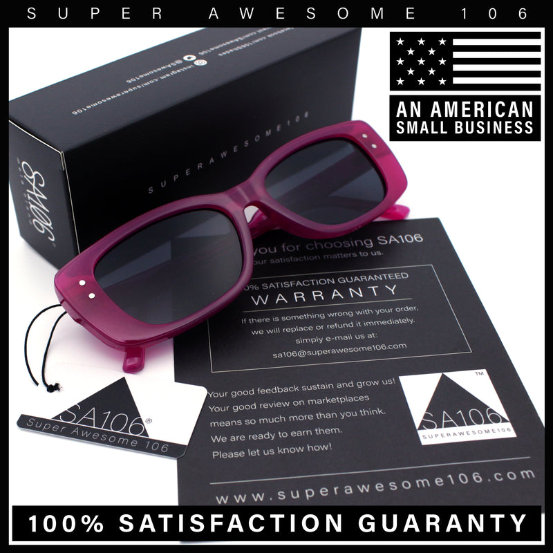 Womens Fancy Mod Fashion Rectangle Minimal Simple Plastic Sunglasses