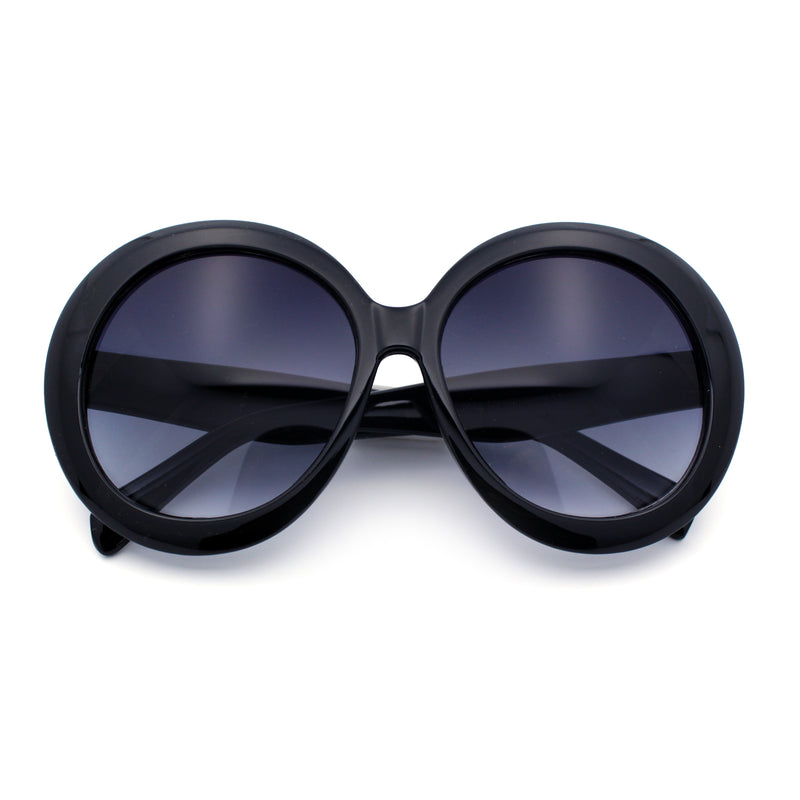 Womens XL Exaggerated Oversized Round Retro Mod Thick Plastic Sunglasses