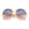 Womens XL Exaggerated Oversized Round Retro Mod Thick Plastic Sunglasses