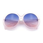 Womens XL Exaggerated Oversized Round Retro Mod Thick Plastic Sunglasses