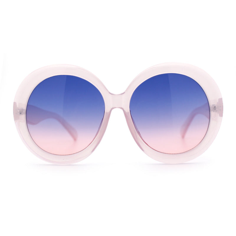Womens XL Exaggerated Oversized Round Retro Mod Thick Plastic Sunglasses