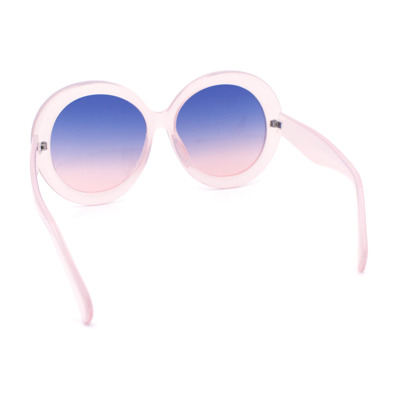 Womens XL Exaggerated Oversized Round Retro Mod Thick Plastic Sunglasses