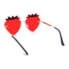 Womens Funky Strawberry Heart Shape Rimless Lolita Metal Frame Sunglasses