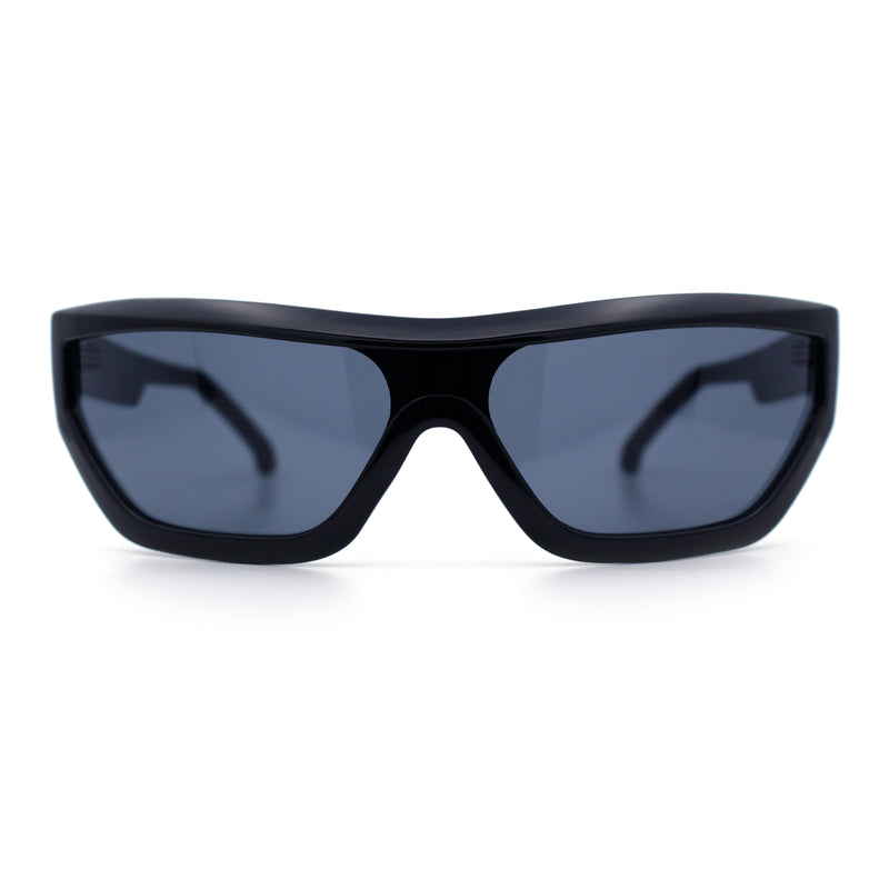 80s Narrow Rectangle Sport Monoblock Shield Plastic Sunglasses