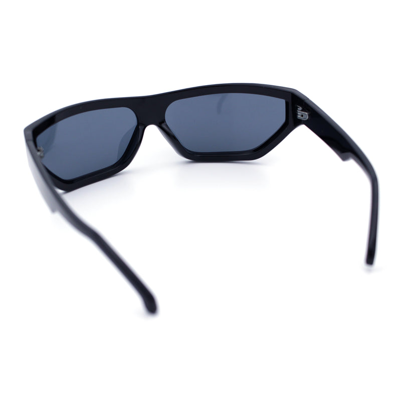 80s Narrow Rectangle Sport Monoblock Shield Plastic Sunglasses