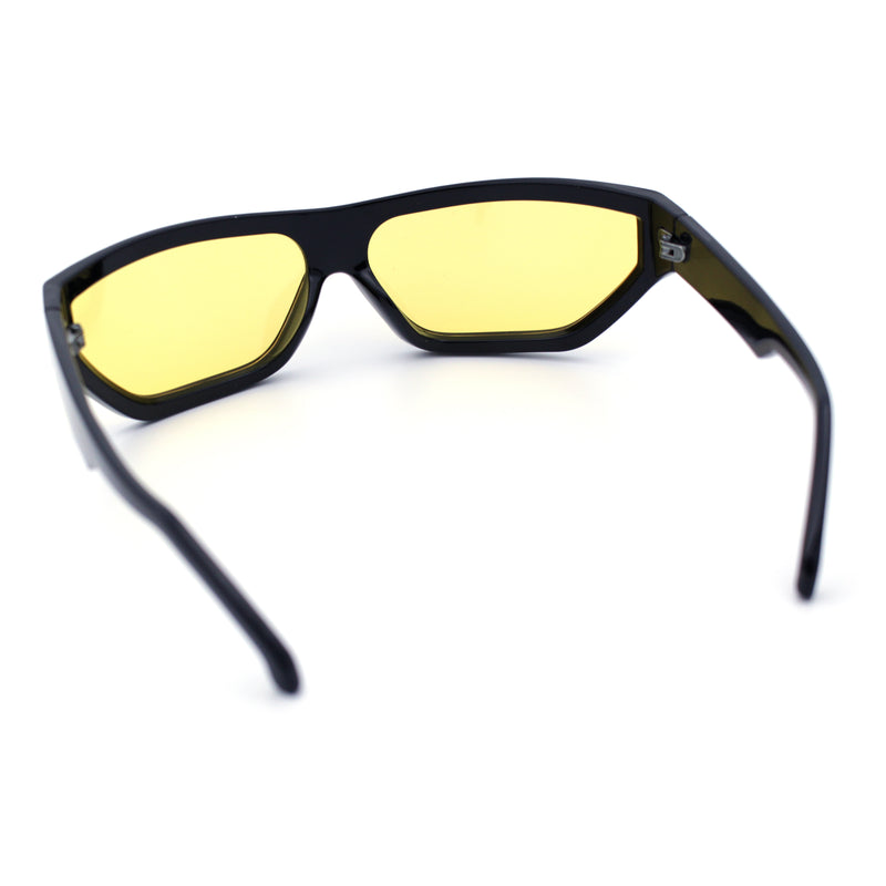 80s Narrow Rectangle Sport Monoblock Shield Plastic Sunglasses