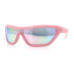 80s Narrow Rectangle Sport Monoblock Shield Plastic Sunglasses