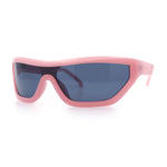 80s Narrow Rectangle Sport Monoblock Shield Plastic Sunglasses