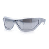 80s Narrow Rectangle Sport Monoblock Shield Plastic Sunglasses