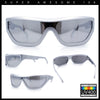 80s Narrow Rectangle Sport Monoblock Shield Plastic Sunglasses
