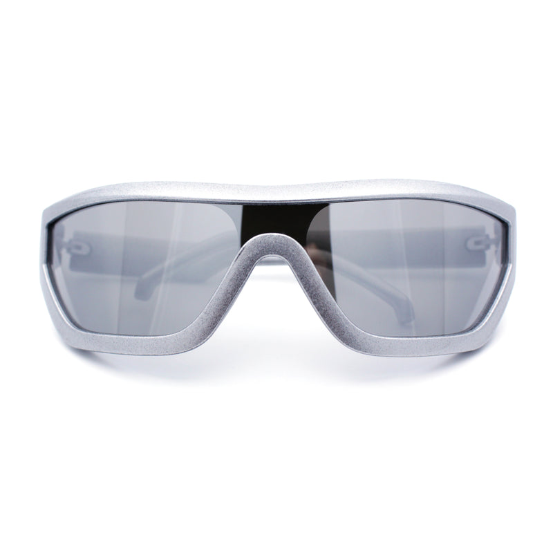 80s Narrow Rectangle Sport Monoblock Shield Plastic Sunglasses