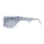 80s Narrow Rectangle Sport Monoblock Shield Plastic Sunglasses