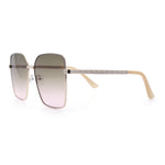 Womens Classic 90s Designer Metal Rim Oversized Rectangle Butterfly Diva Sunglasses