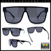 Mens Flat Top Shield Rectangle Oversized Hipster Horn Rim Plastic Sunglasses