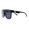 Mens Flat Top Shield Rectangle Oversized Hipster Horn Rim Plastic Sunglasses