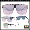 Mens Flat Top Shield Rectangle Oversized Hipster Horn Rim Plastic Sunglasses