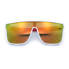 Mens Flat Top Shield Rectangle Oversized Hipster Horn Rim Plastic Sunglasses