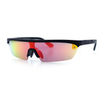 80s Half Rim Narrow Rectangle Shield Retro Plastic Sport Plastic Sunglasses