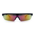 80s Half Rim Narrow Rectangle Shield Retro Plastic Sport Plastic Sunglasses