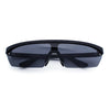 80s Half Rim Narrow Rectangle Shield Retro Plastic Sport Plastic Sunglasses