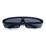 80s Half Rim Narrow Rectangle Shield Retro Plastic Sport Plastic Sunglasses