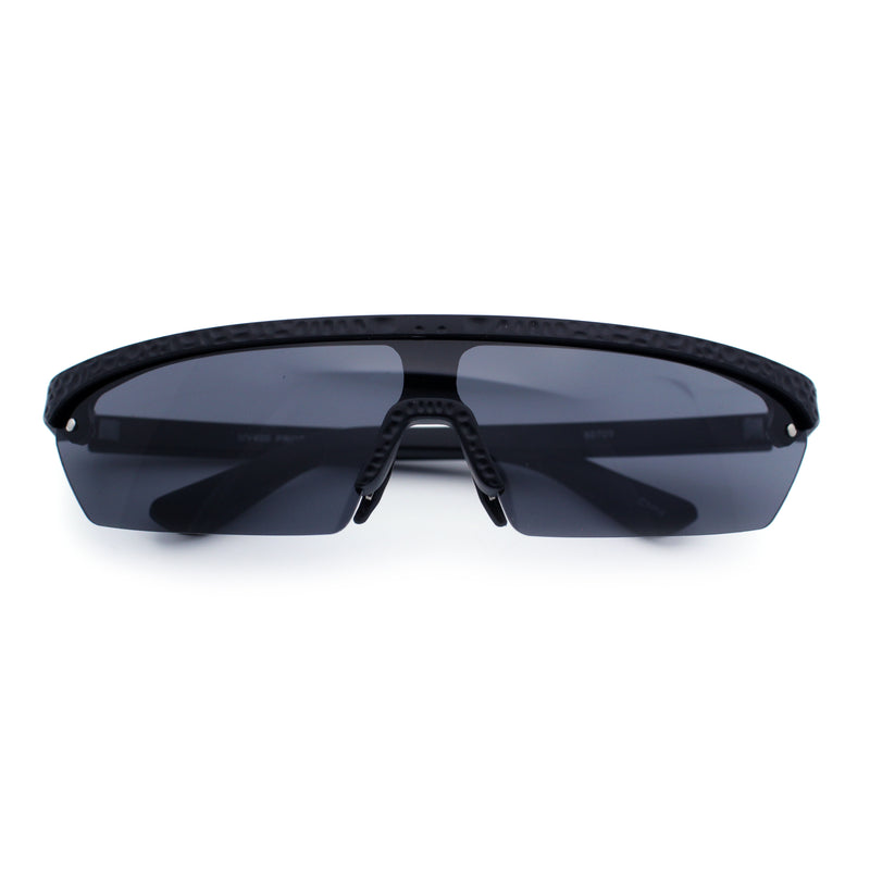 80s Half Rim Narrow Rectangle Shield Retro Plastic Sport Plastic Sunglasses