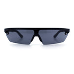 80s Half Rim Narrow Rectangle Shield Retro Plastic Sport Plastic Sunglasses