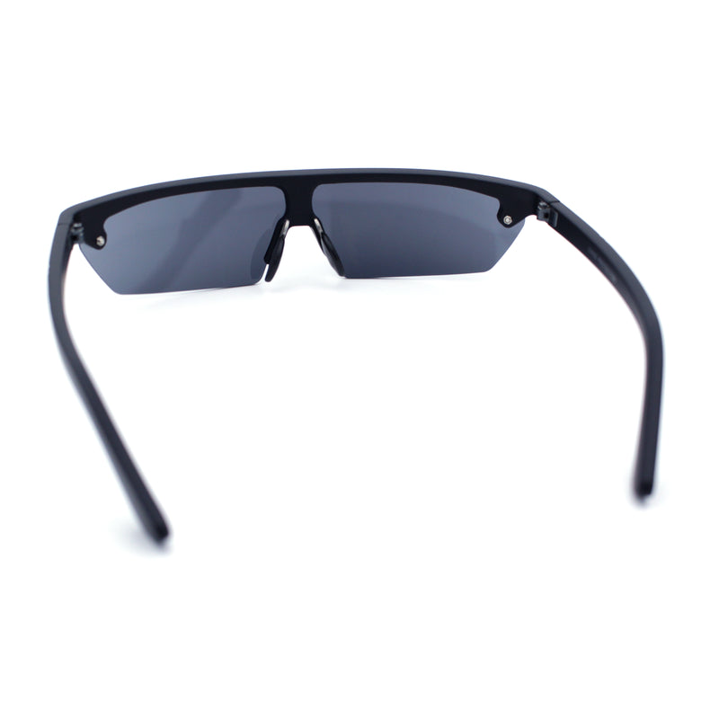 80s Half Rim Narrow Rectangle Shield Retro Plastic Sport Plastic Sunglasses