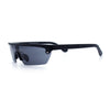 80s Half Rim Narrow Rectangle Shield Retro Plastic Sport Plastic Sunglasses