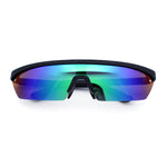 80s Half Rim Narrow Rectangle Shield Retro Plastic Sport Plastic Sunglasses