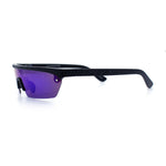 80s Half Rim Narrow Rectangle Shield Retro Plastic Sport Plastic Sunglasses