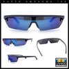 80s Half Rim Narrow Rectangle Shield Retro Plastic Sport Plastic Sunglasses