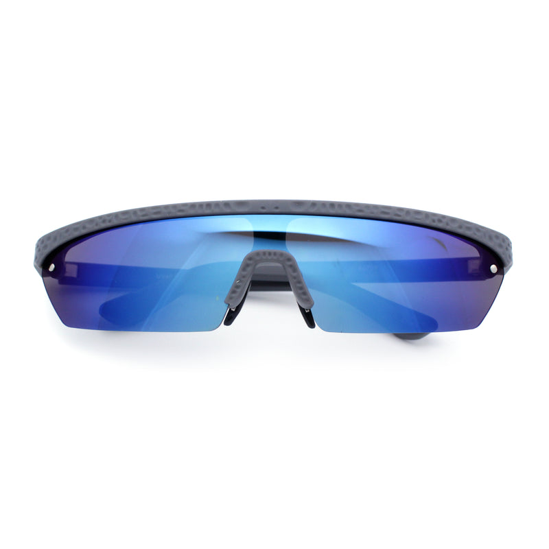 80s Half Rim Narrow Rectangle Shield Retro Plastic Sport Plastic Sunglasses
