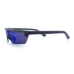 80s Half Rim Narrow Rectangle Shield Retro Plastic Sport Plastic Sunglasses