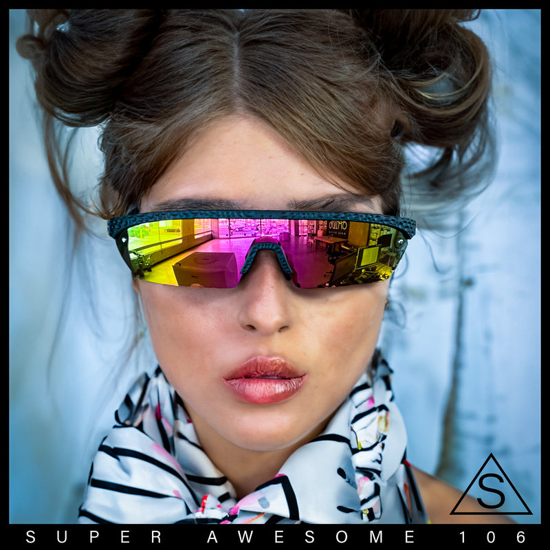 80s Half Rim Narrow Rectangle Shield Retro Plastic Sport Plastic Sunglasses