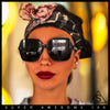 Womens 90s Rectangle Butterfly Designer Style Plastic Fashion Sunglasses