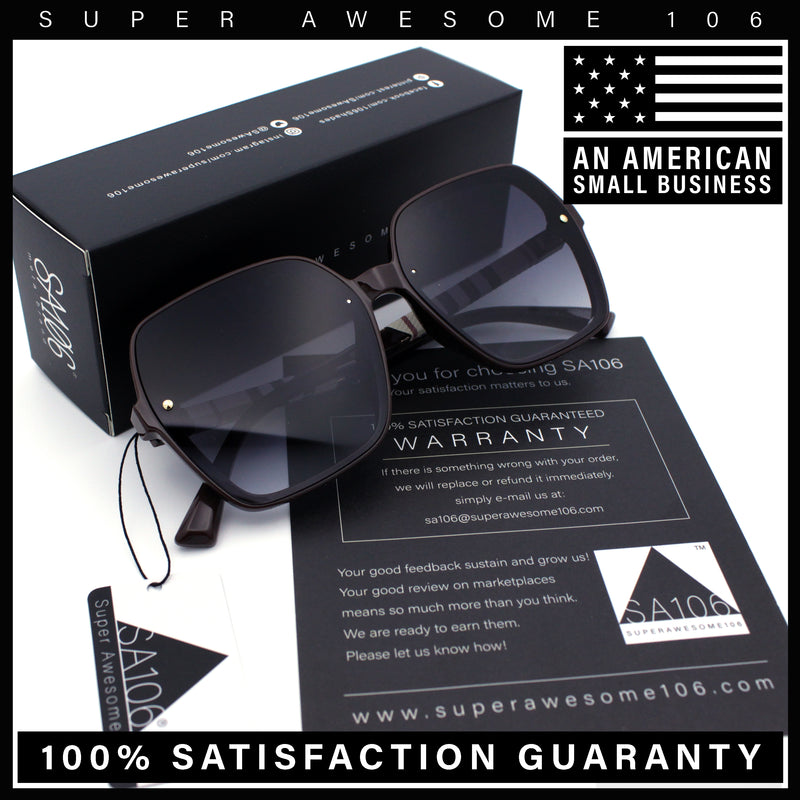 Womens 90s Rectangle Butterfly Designer Style Plastic Fashion Sunglasses