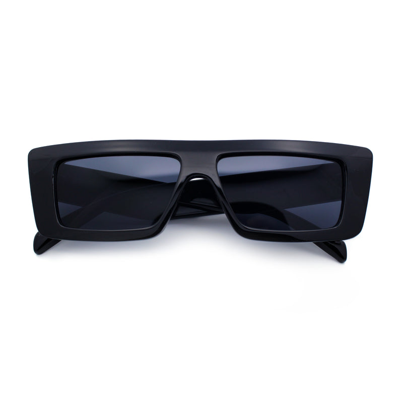 Womens 80s Mod Square Cat Eye Narrow Rectangle Thick Plastic Sunglasses