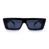 Womens 80s Mod Square Cat Eye Narrow Rectangle Thick Plastic Sunglasses