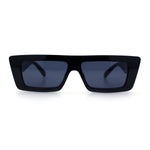 Womens 80s Mod Square Cat Eye Narrow Rectangle Thick Plastic Sunglasses