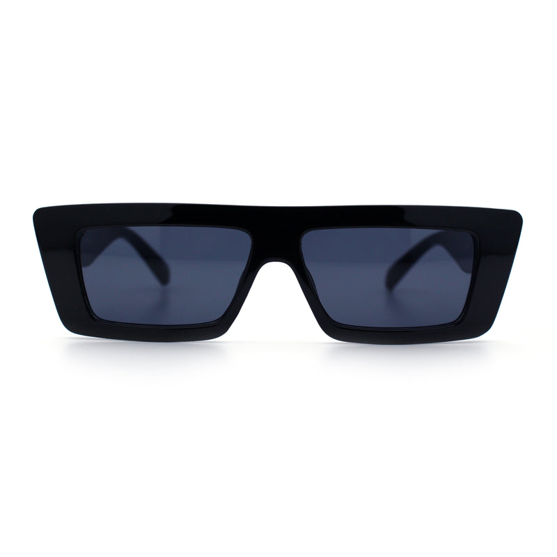 Womens 80s Mod Square Cat Eye Narrow Rectangle Thick Plastic Sunglasses
