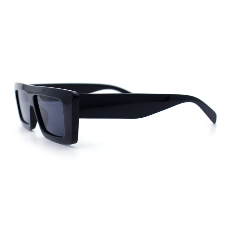 Womens 80s Mod Square Cat Eye Narrow Rectangle Thick Plastic Sunglasses