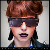 Womens 80s Mod Square Cat Eye Narrow Rectangle Thick Plastic Sunglasses