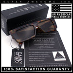Womens 80s Mod Square Cat Eye Narrow Rectangle Thick Plastic Sunglasses