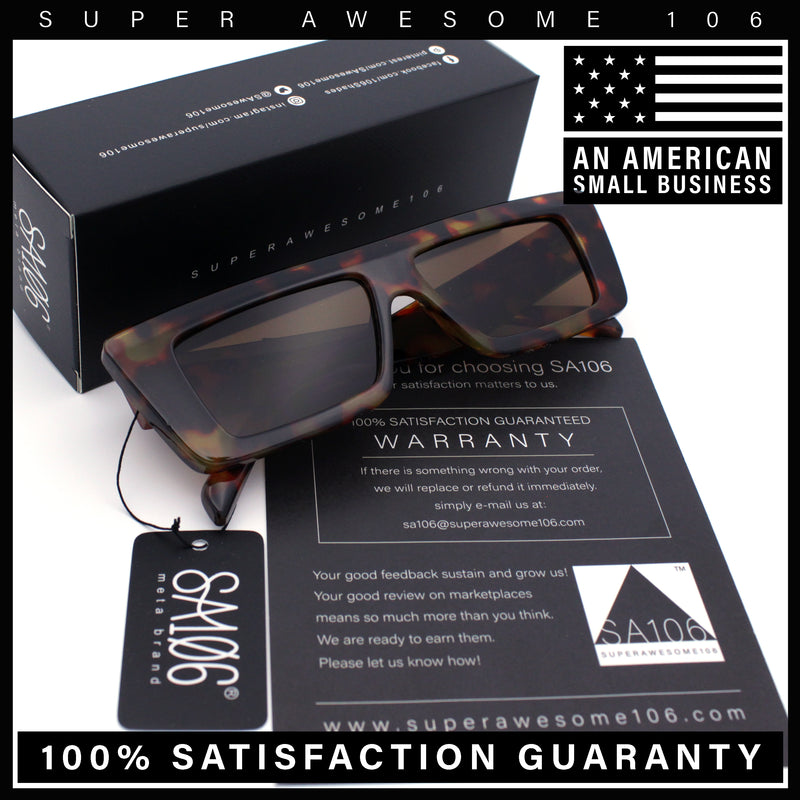 Womens 80s Mod Square Cat Eye Narrow Rectangle Thick Plastic Sunglasses