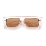 Womens 80s Mod Square Cat Eye Narrow Rectangle Thick Plastic Sunglasses