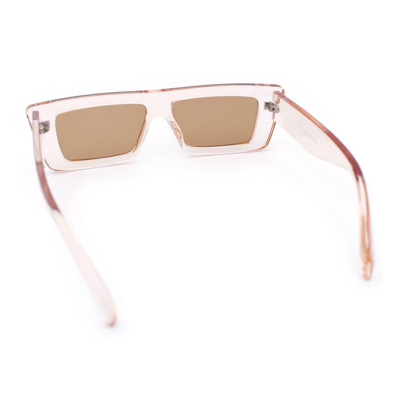 Womens 80s Mod Square Cat Eye Narrow Rectangle Thick Plastic Sunglasses