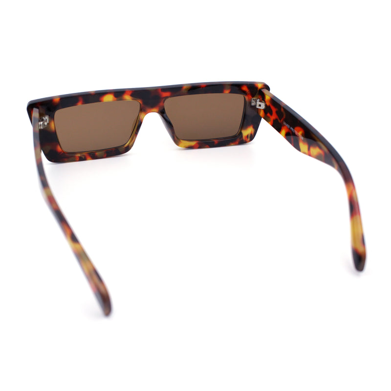 Womens 80s Mod Square Cat Eye Narrow Rectangle Thick Plastic Sunglasses