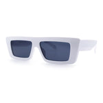 Womens 80s Mod Square Cat Eye Narrow Rectangle Thick Plastic Sunglasses