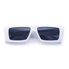 Womens 80s Mod Square Cat Eye Narrow Rectangle Thick Plastic Sunglasses